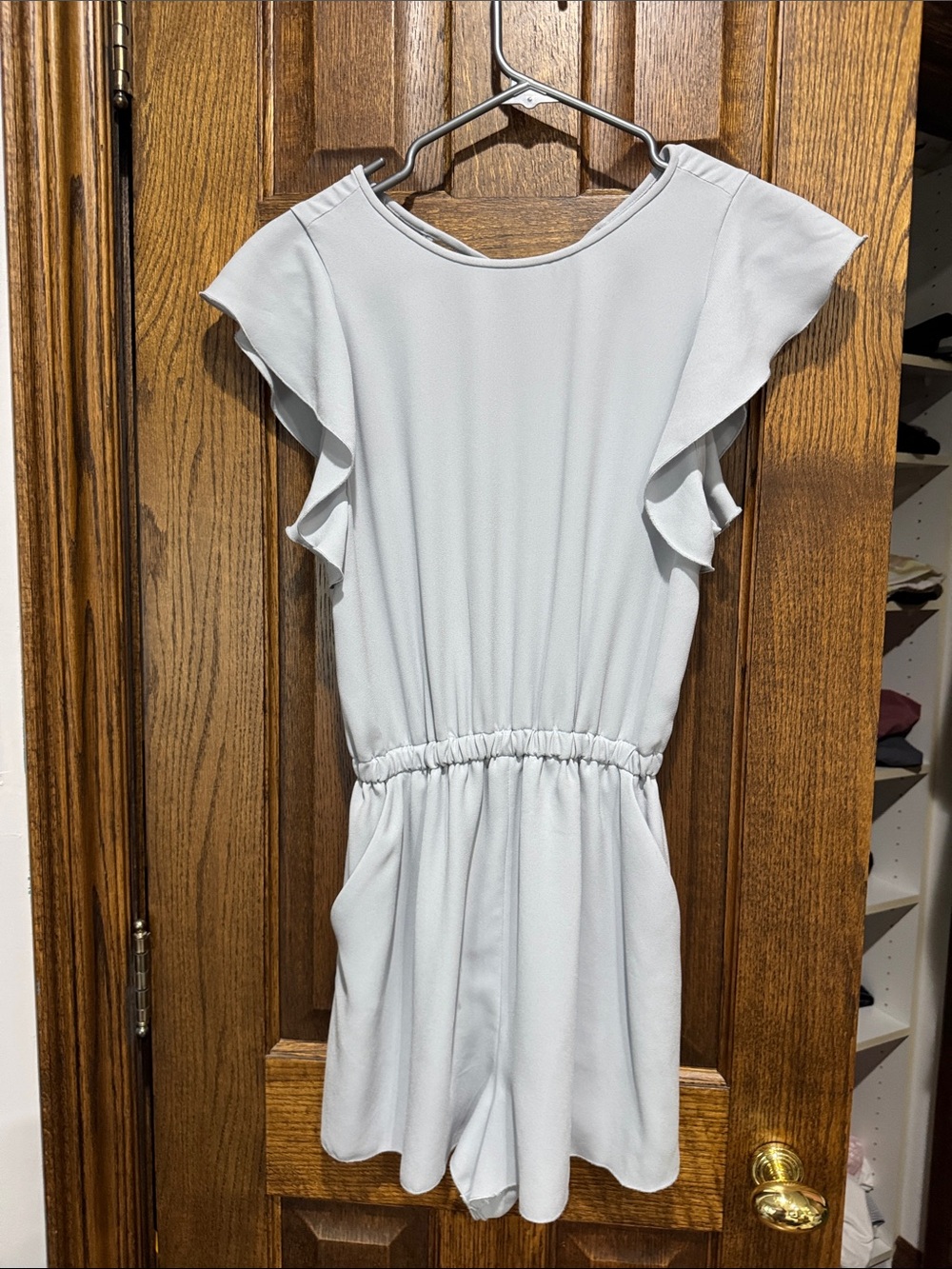 Wilfred Light Blue Ruffle Sleeve Romper